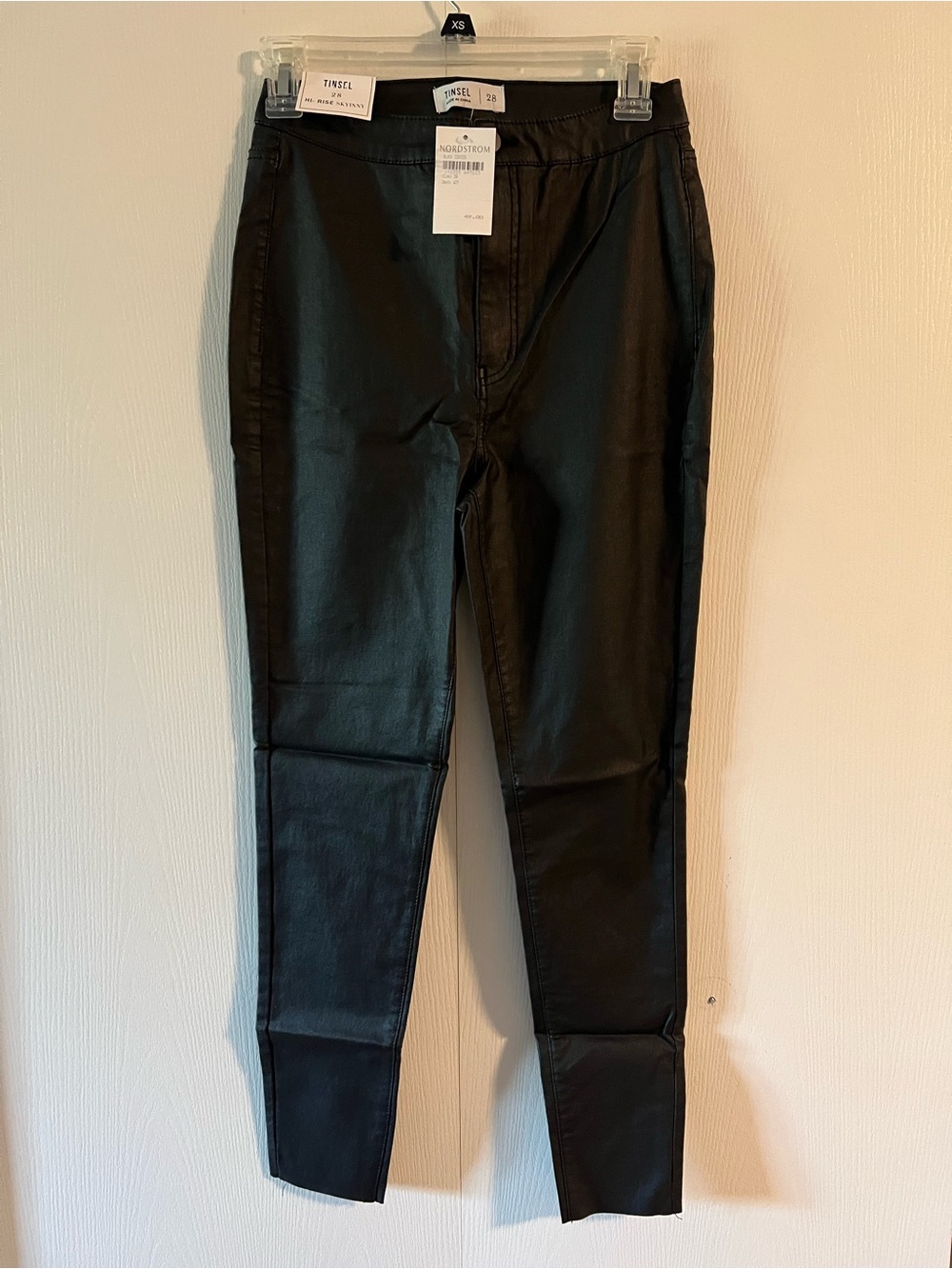 Tinsel Black Coated Skinny Pants